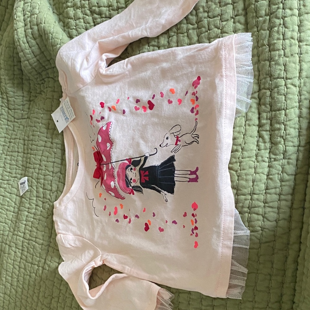 Gap kids Girls' Pink Graphic Long Sleeve Top